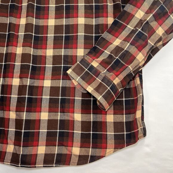 Abercrombie & Fitch Flannel Shirt Men Size XL Brown Plaid Button Long Sleeve VTG - Picture 14 of 14